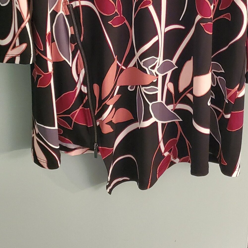 Alfani Asymmetrical Tunice Zipper Blouse M